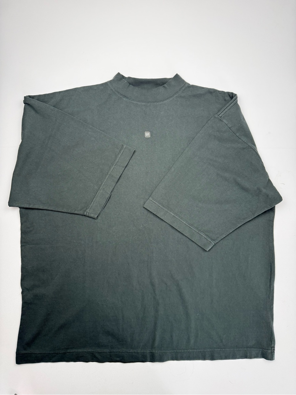 YEEZY GAP Tee Size Small Black Oversized Mock Neck Boxy Streetwear Kanye - Picture 7 of 8